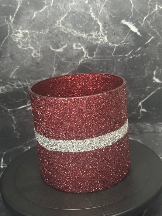 Glowing Burgundy & Silver Vase