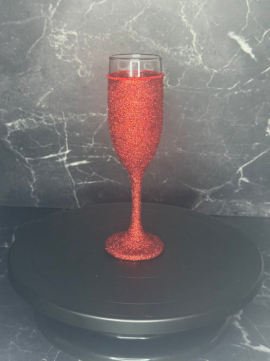 Red Radiant Flute Wine Glass