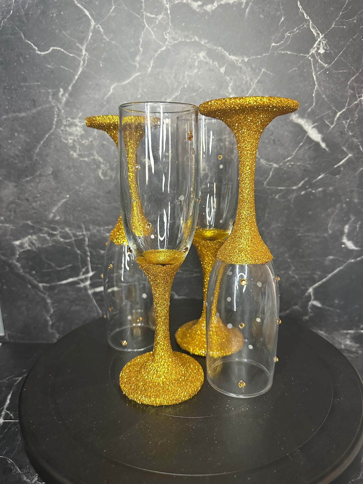 Gold Gleam Flute Wine Glass