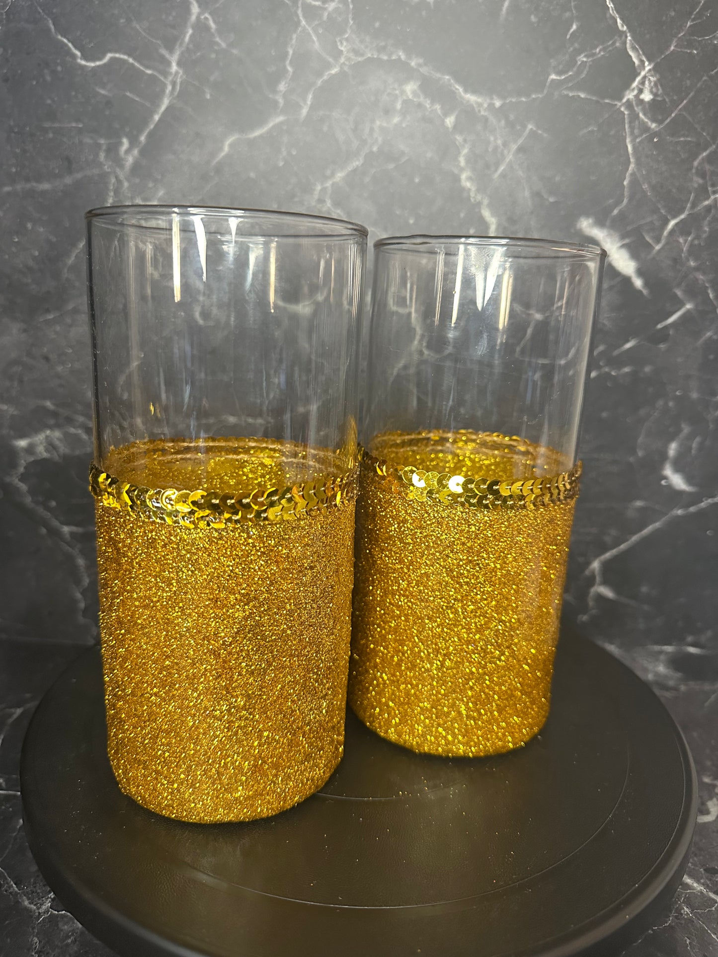 Twin Gleam Gold Vases