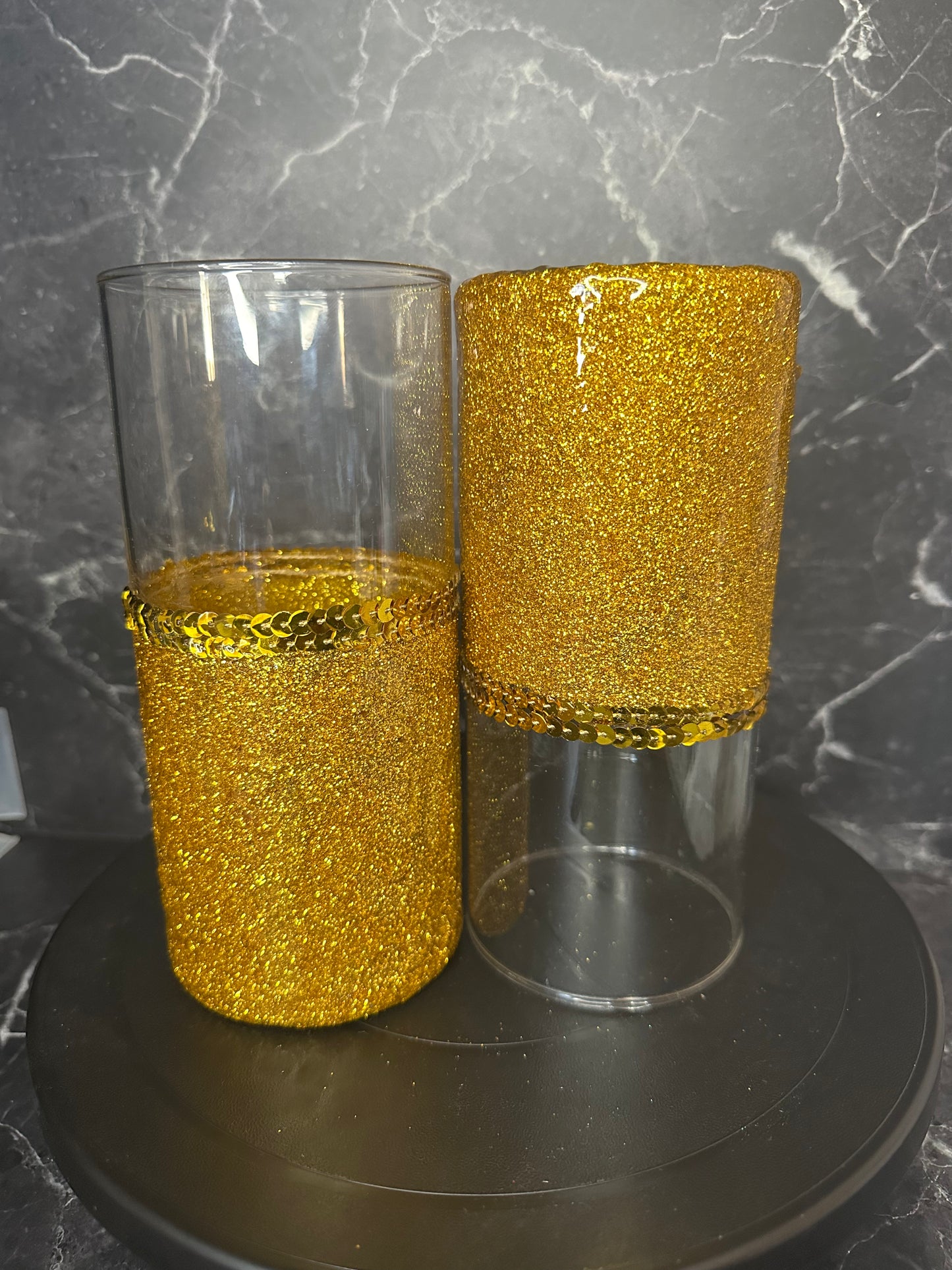 Twin Gleam Gold Vases