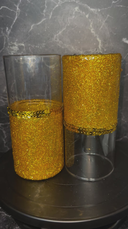 Twin Gleam Gold Vases