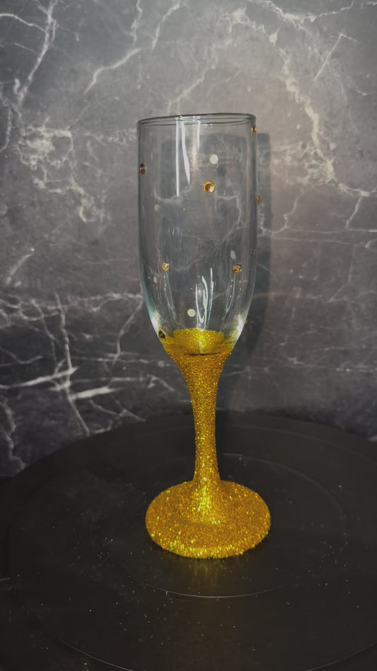 Gold Gleam Flute Wine Glass